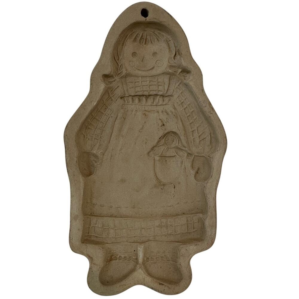 Vintage Cookie Mold Raggedy Ann, Baking Mold, Brown Bag Cookie Art 1988